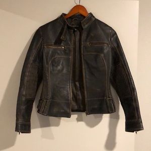Bebe distressed leather jacket